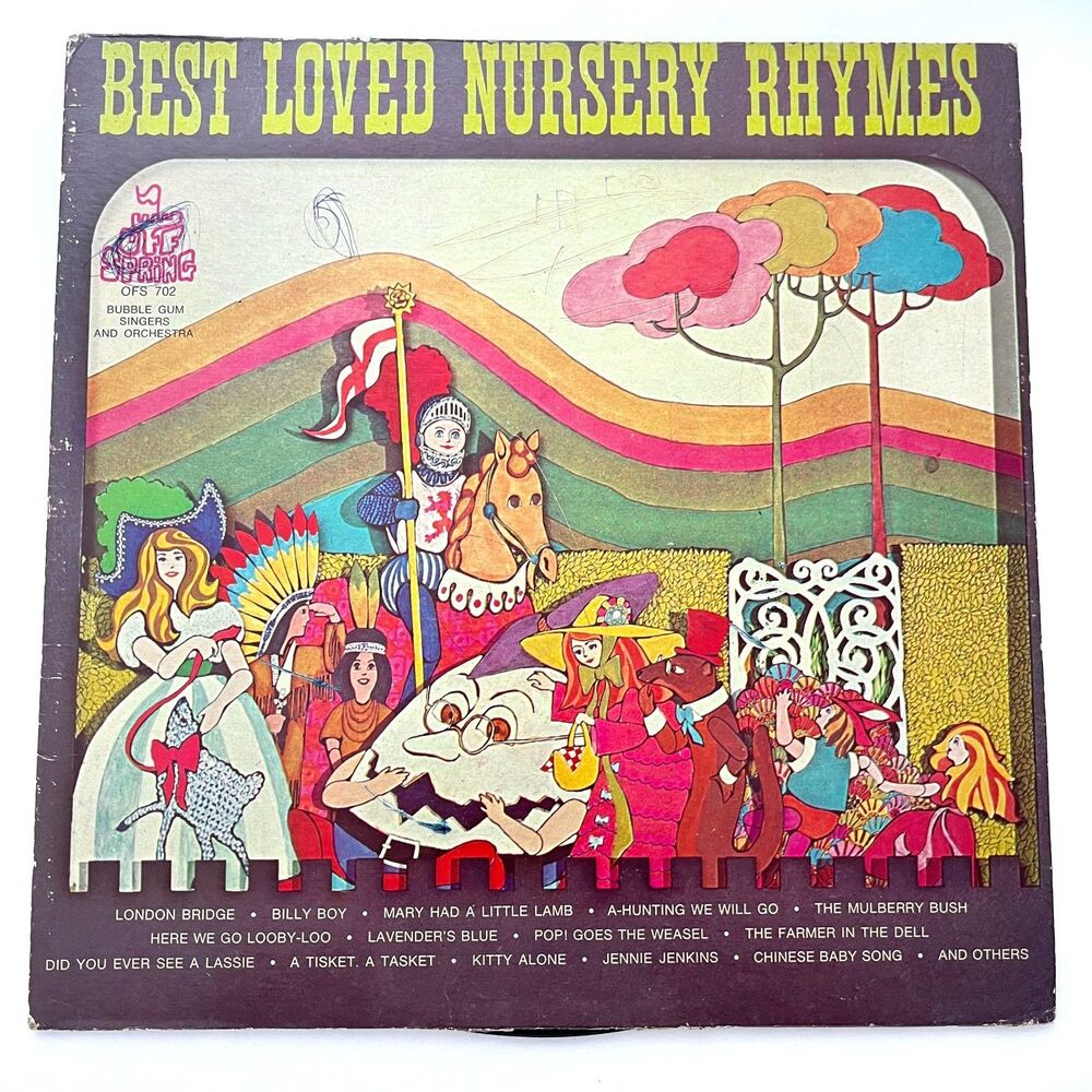 Best Loved Nursery Rhymes Bubble Gum Singers And Orchestra VTG Vinyl LP RARE HTF